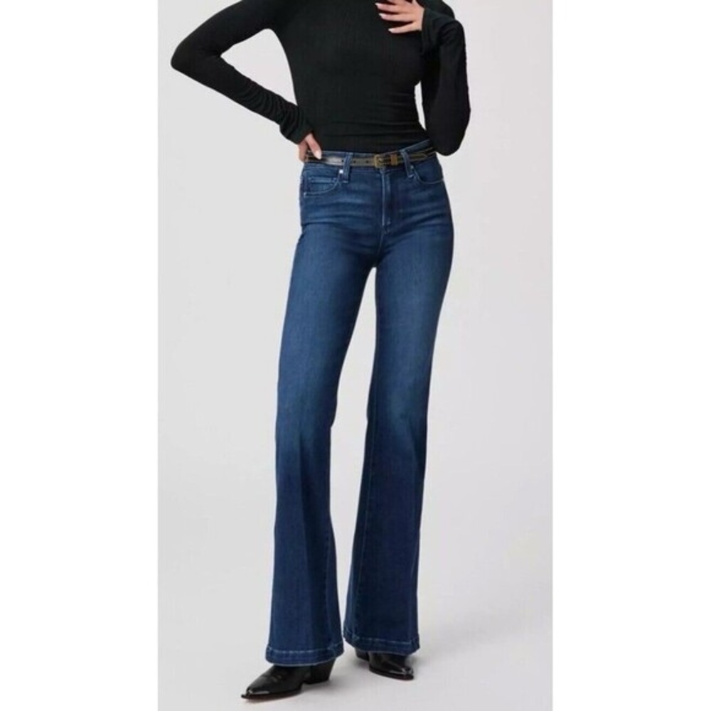 Paige Genevieve High Rise Flare Jeans Sail Away‎ 23 NWT